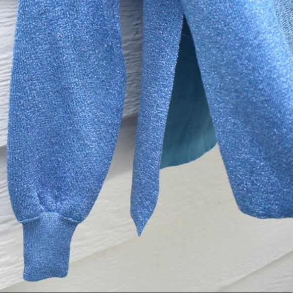 J. CREW Blue Metallic Pullover Crew Neck Sweater - Picture 6 of 7